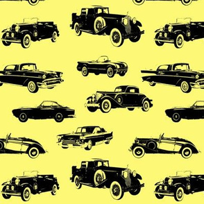 Vintage Cars on Yellow // Small (2.5")