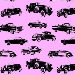 Vintage Cars on Pink // Small (2.5")