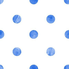 Watercolor Polka Dots in Blue