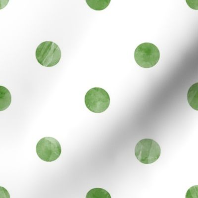 Watercolor Polka Dots in Green