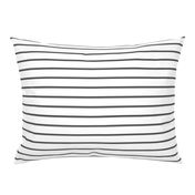 Thin Stripes Charcoal on White Horizontal