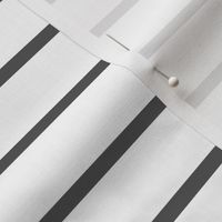 Thin Stripes Charcoal on White Horizontal
