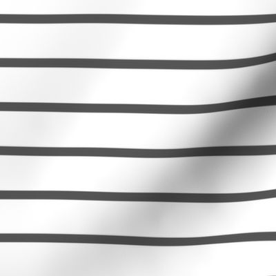 Thin Stripes Charcoal on White Horizontal