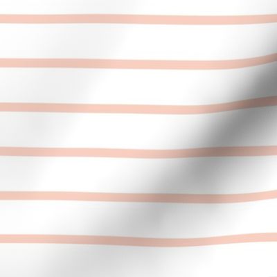Thin Stripes Peach on White Horizontal