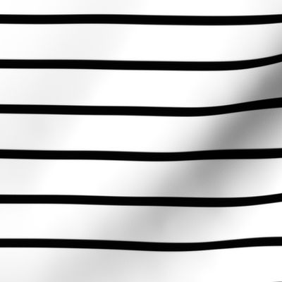 Thin Stripes Black on White Horizontal