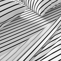 Thin Stripes Black on White Horizontal