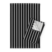 Thin Stripes White on Black Vertical