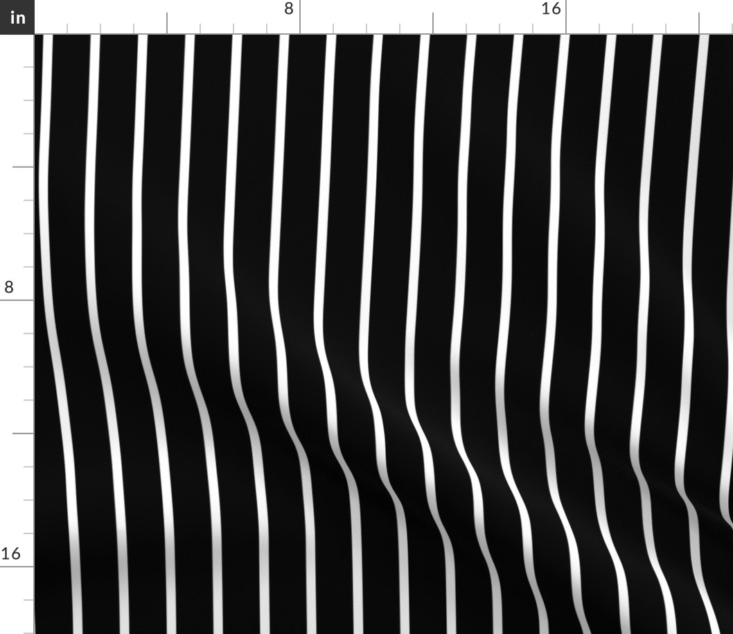 Thin Stripes White on Black Vertical