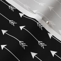 Vertical Arrows Black on White Solid