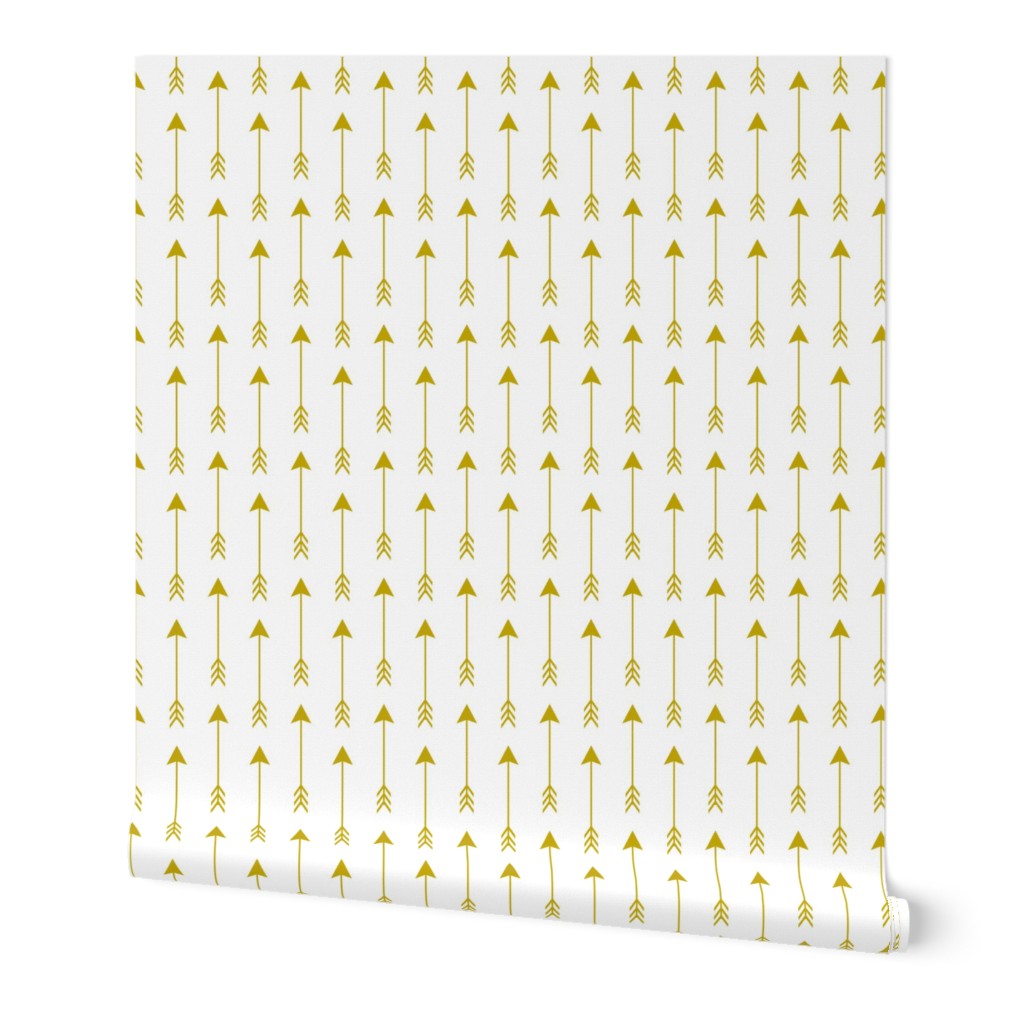 Arrows Gold on White Vertical Solid