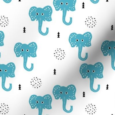 Cool blue elephants cute geometric scandinavian style animals for kids