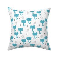 Cool blue elephants cute geometric scandinavian style animals for kids