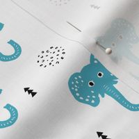 Cool blue elephants cute geometric scandinavian style animals for kids