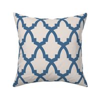 Moroccan Tile Cream Tile on Blue