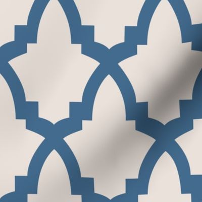 Moroccan Tile Cream Tile on Blue