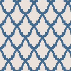 Moroccan Tile Cream Tile on Blue