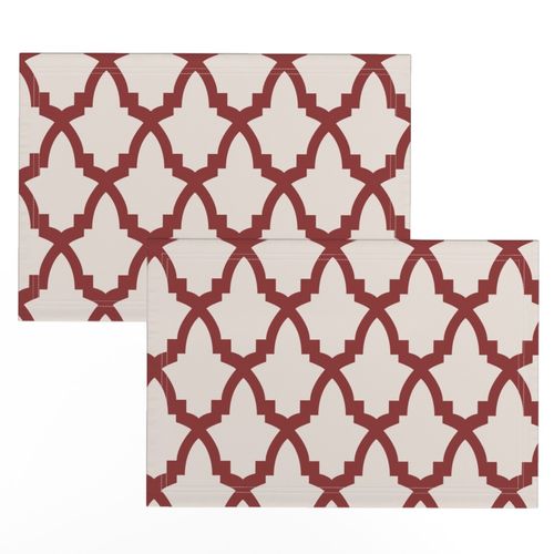 Moroccan Tile Cream Tile on Red