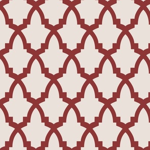 Moroccan Tile Cream Tile on Red