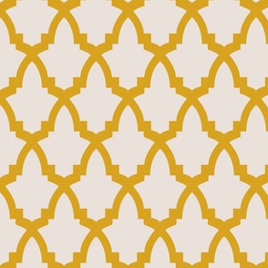 Moroccan Tile Cream Tile on Yellow