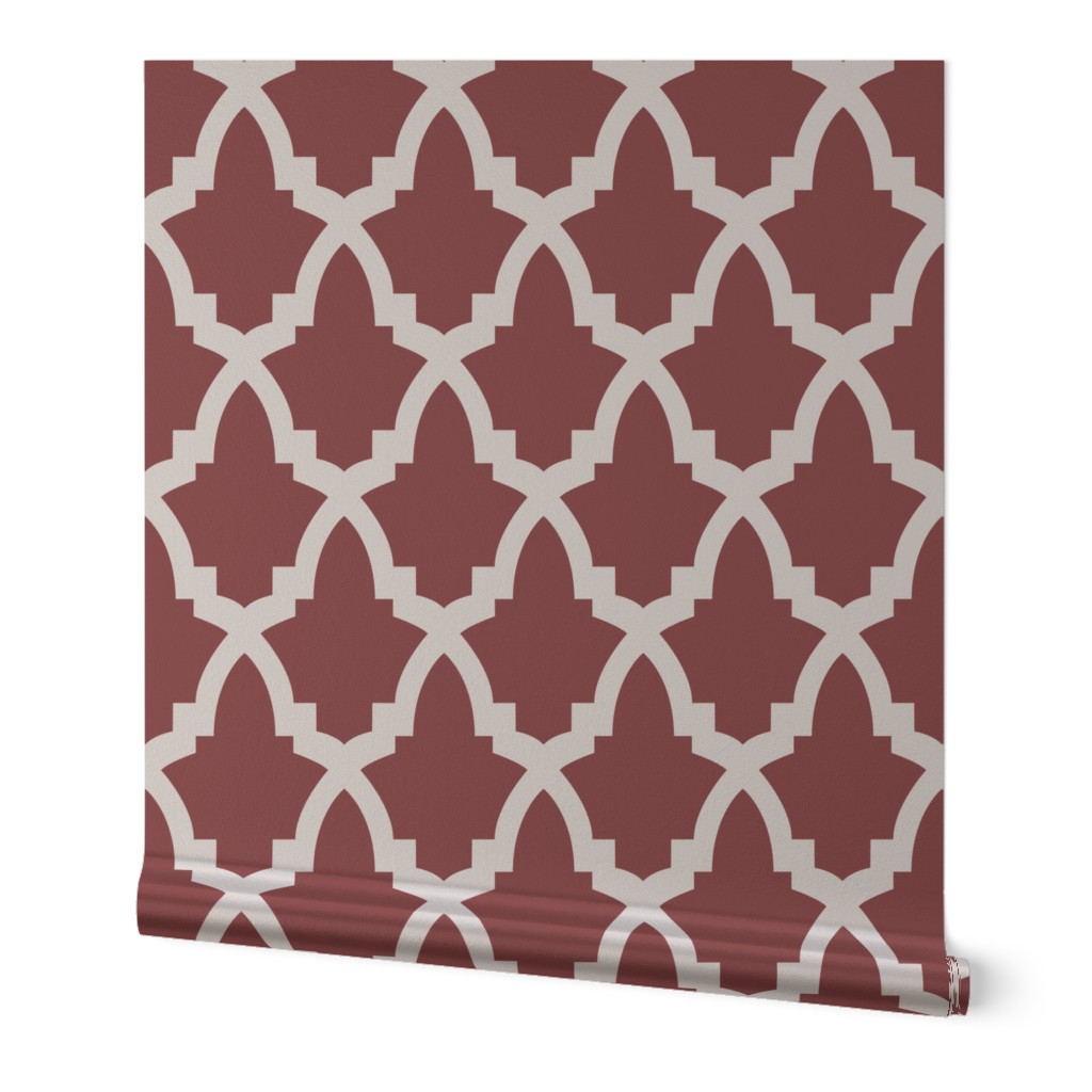 Moroccan Tile Red Tile on Cream