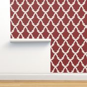 Moroccan Tile Red Tile on Cream