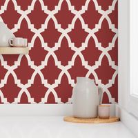 Moroccan Tile Red Tile on Cream