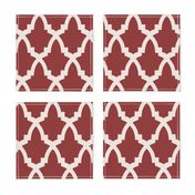 Moroccan Tile Red Tile on Cream