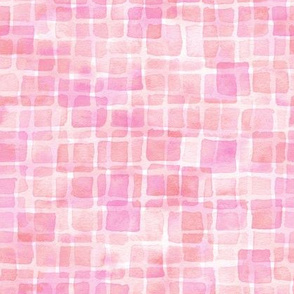 double watercolor squares - pink grapefruit 