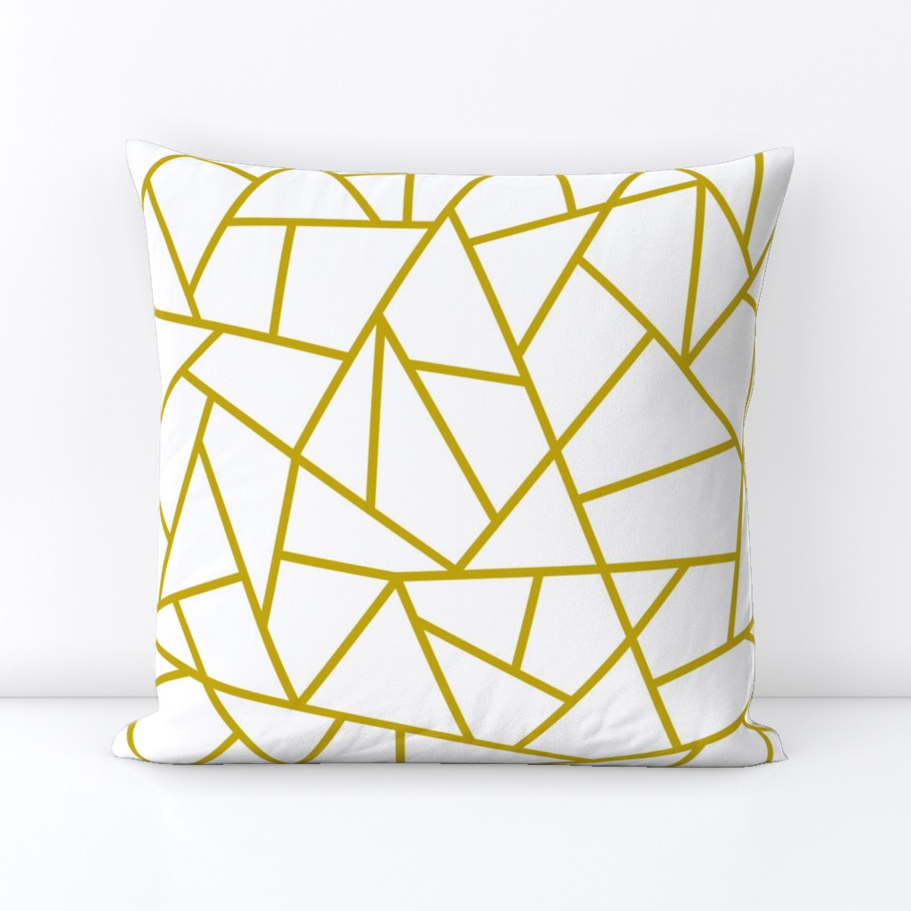 Abstract Geometric Gold on White Large