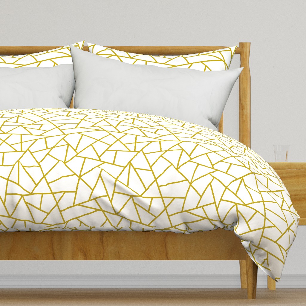 Abstract Geometric Gold on White Large