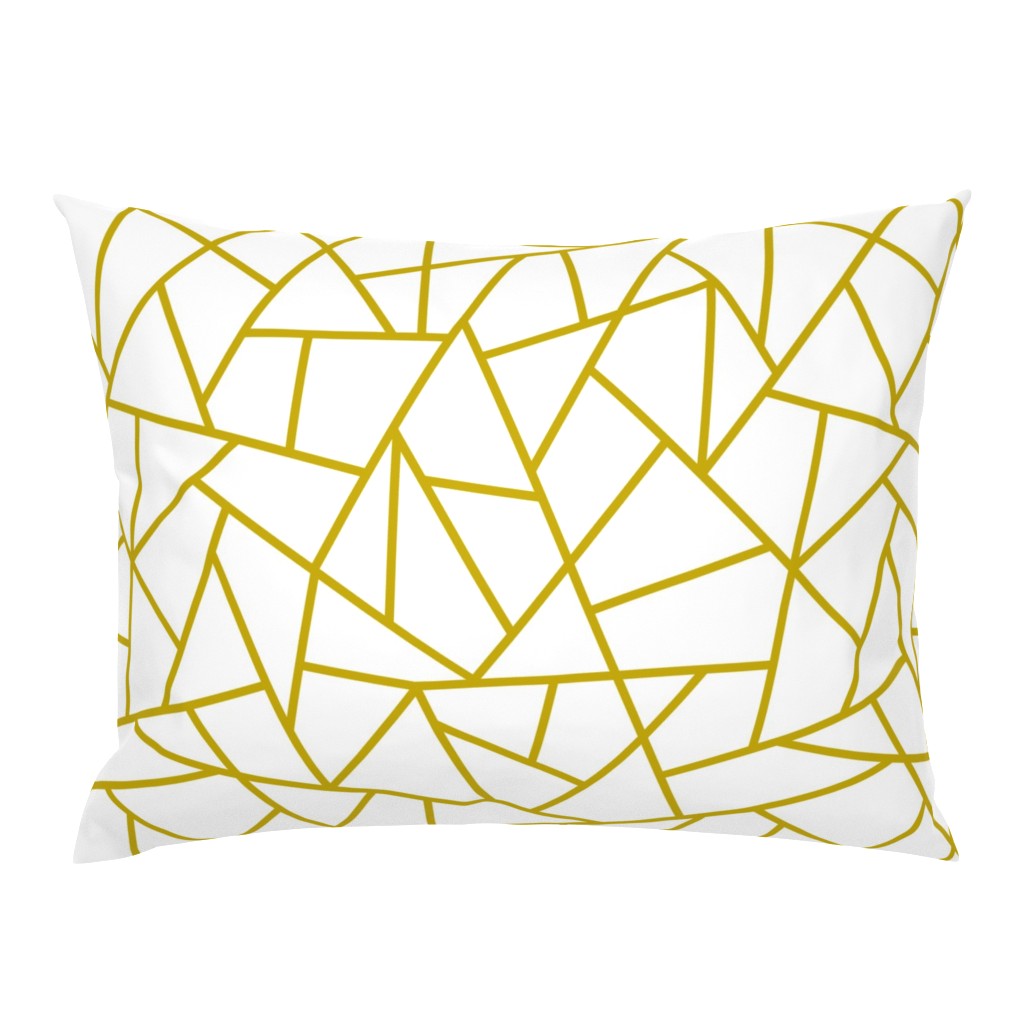 Abstract Geometric Gold on White Large