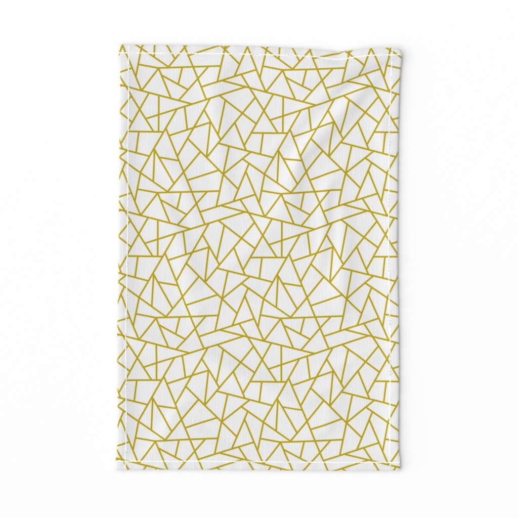 Abstract Geometric Gold on White Small