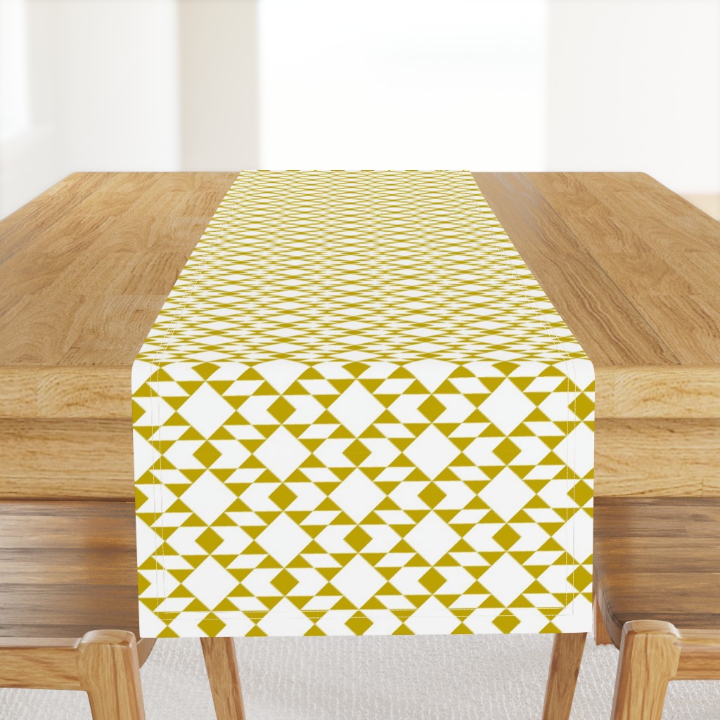 Geometric Gold on White Design