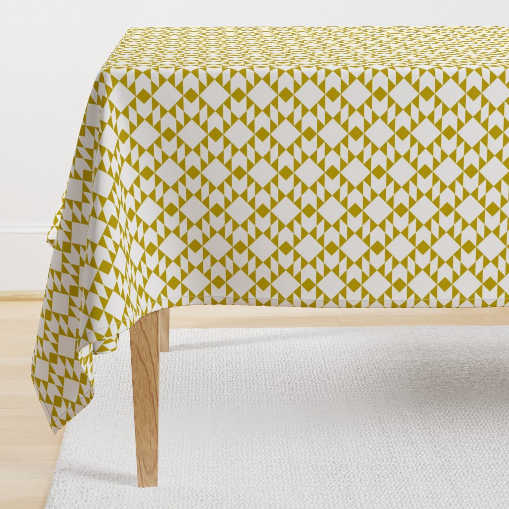 Geometric Gold on White Design