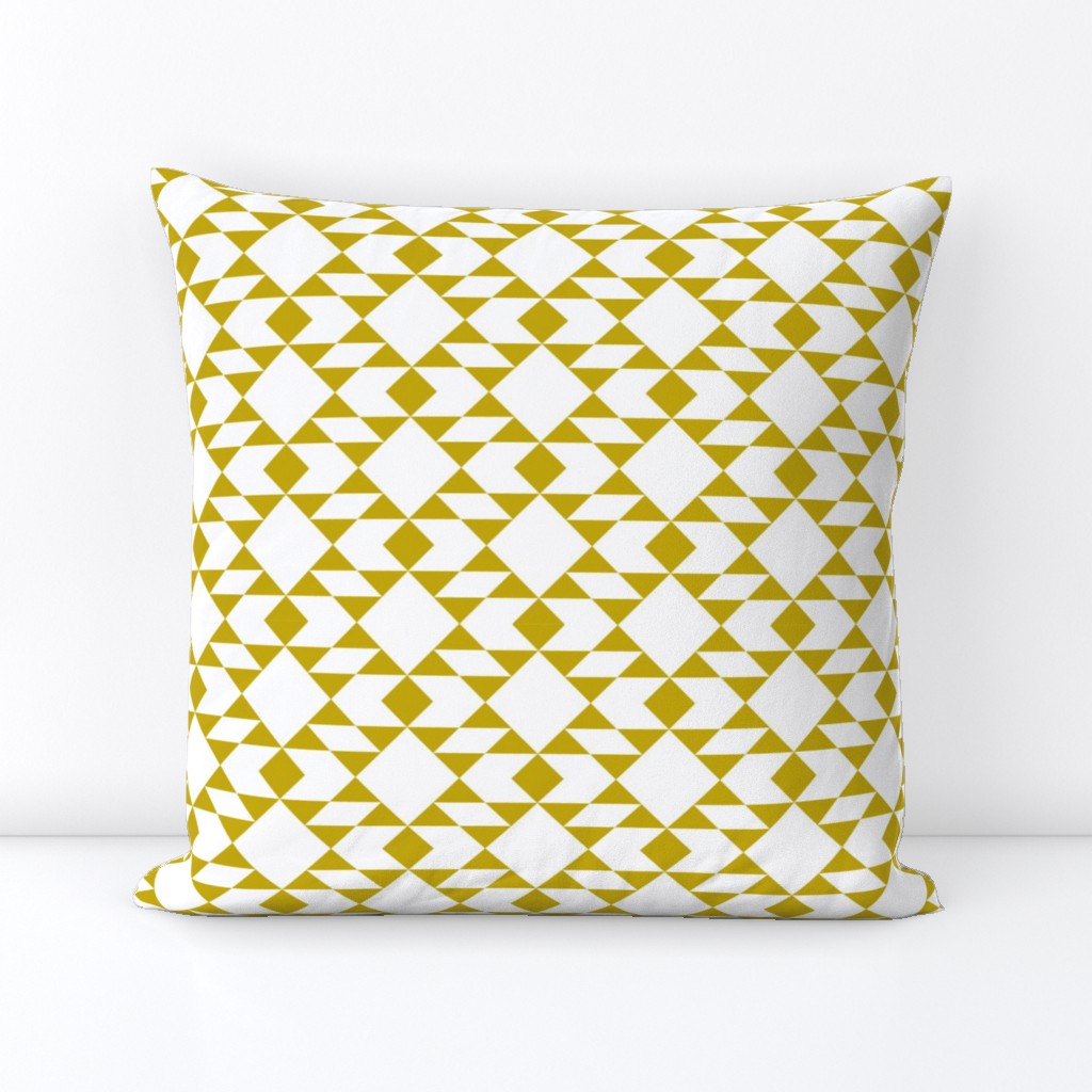 Geometric Gold on White Design