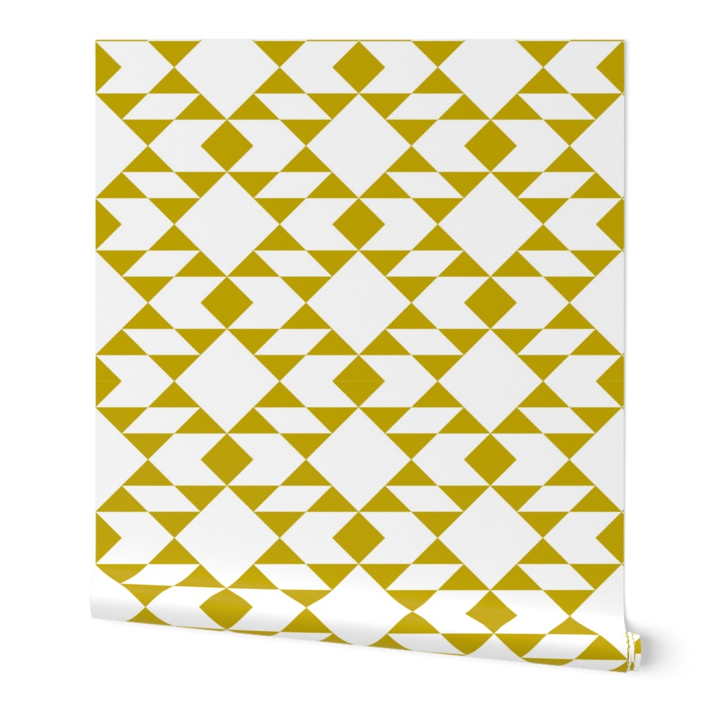 Geometric Gold on White Design