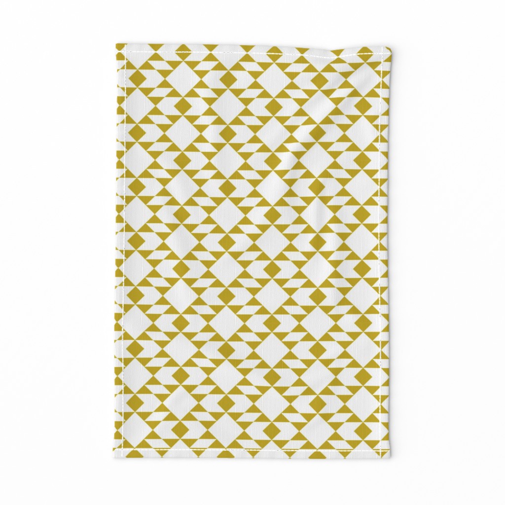 Geometric Gold on White Design