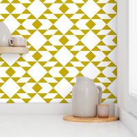 Geometric Gold on White Design