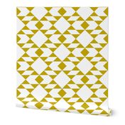 Geometric Gold on White Design