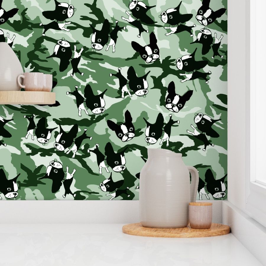 Mirabelle Boston Terrier Camo Green