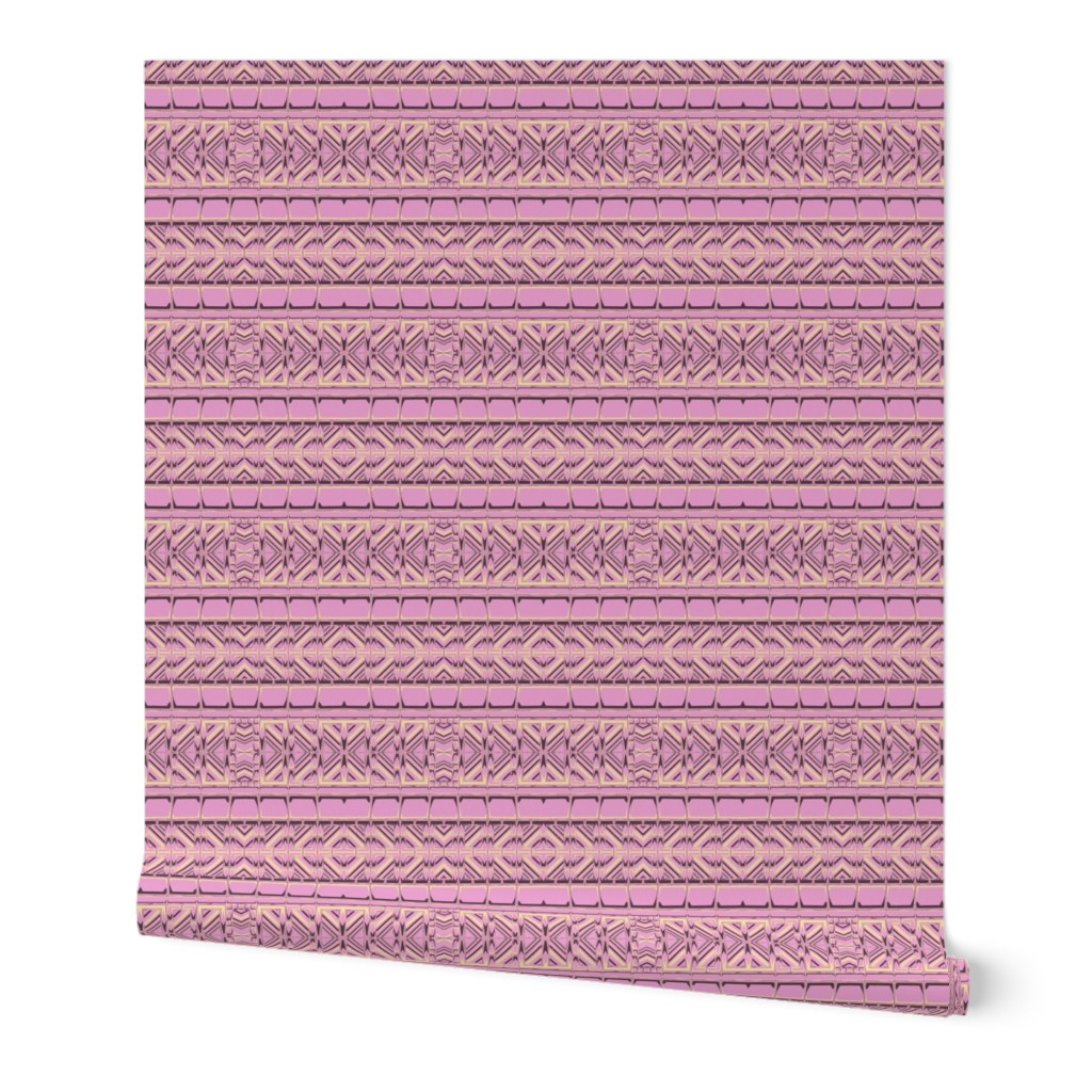 Pink, Gold, Gray Tribal Stripe 