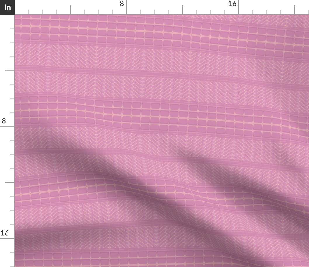 Pink and Gold Patterned Horizontal Stripe