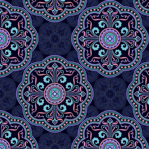 Persian ornaments in navy blue