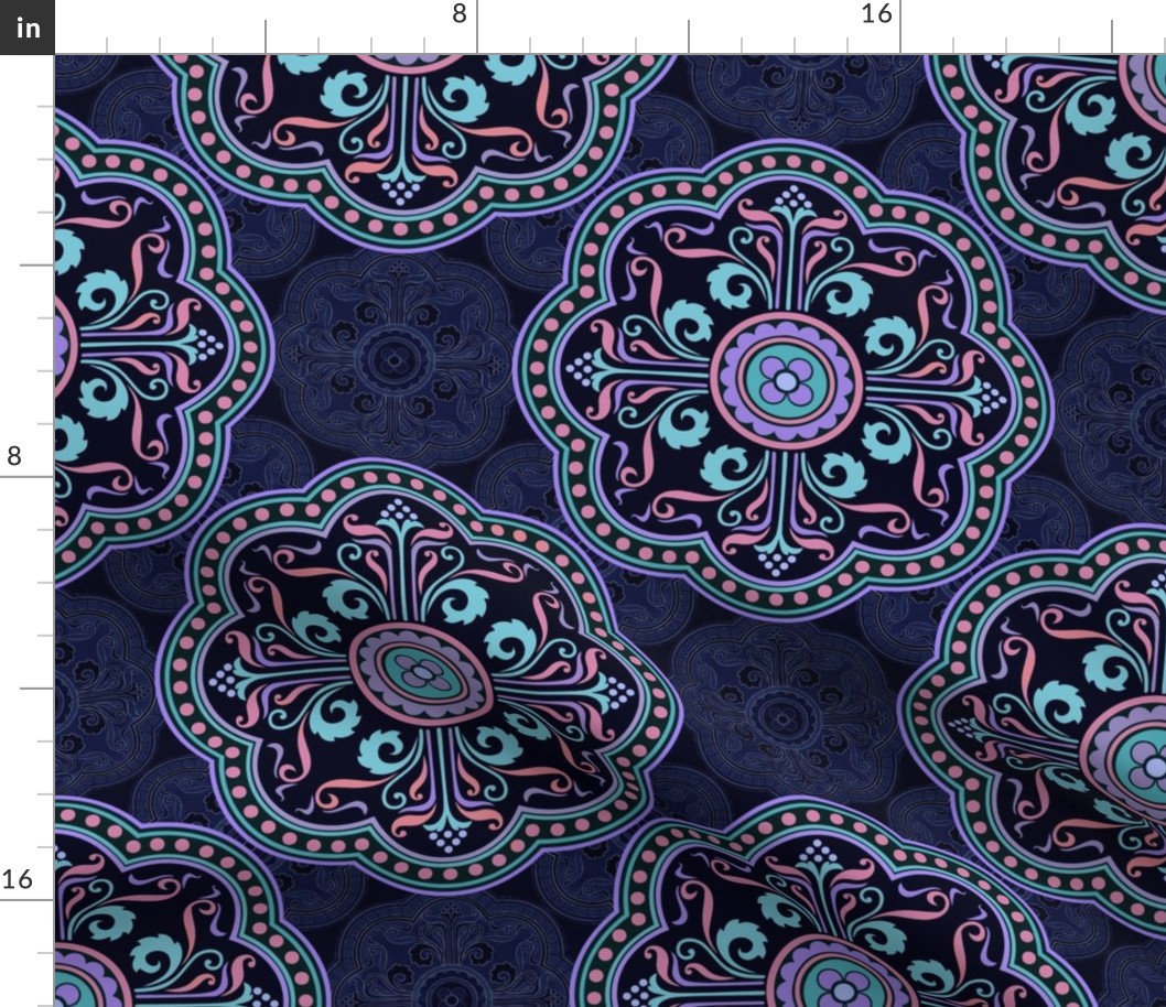 Persian ornaments in navy blue