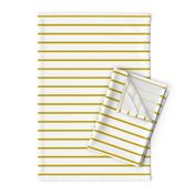 Thin Stripes Gold on White Horizontal