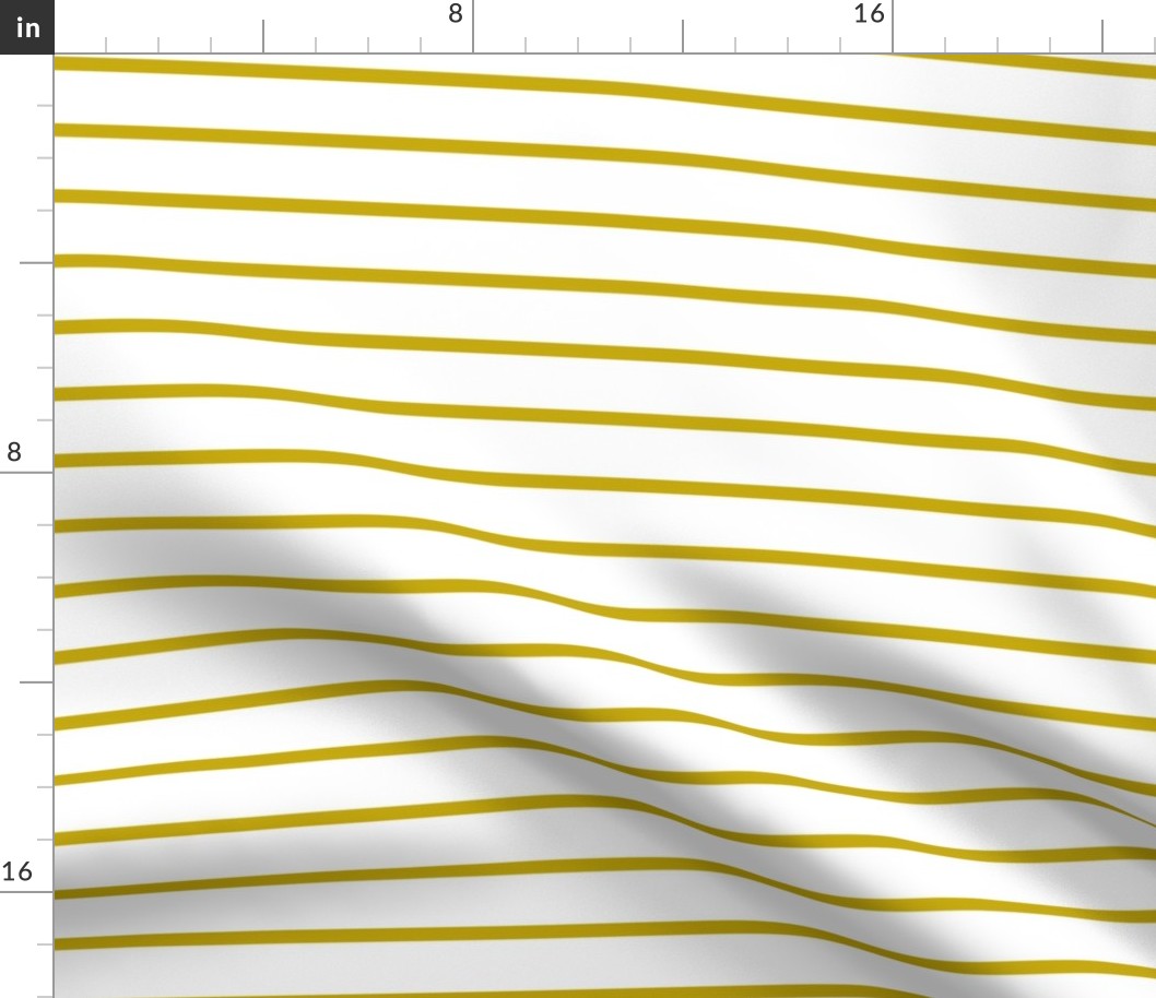 Thin Stripes Gold on White Horizontal