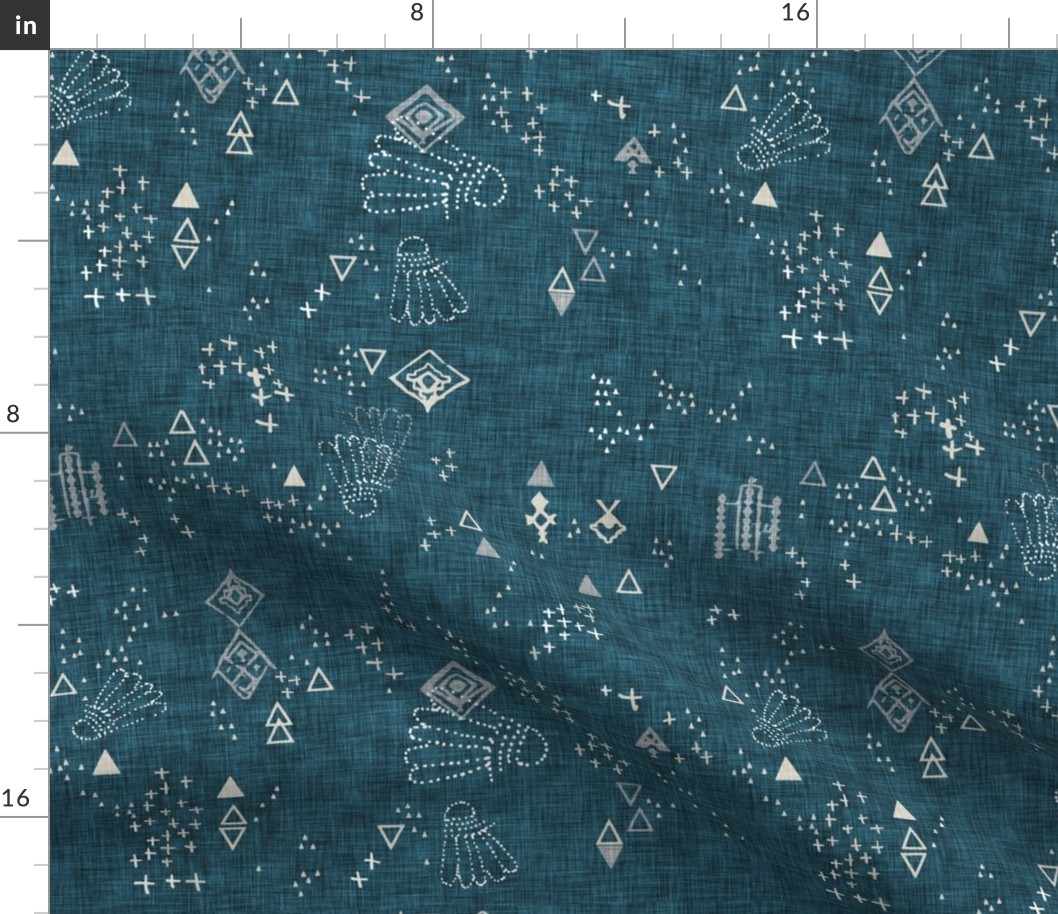 Markings (midnight) Fabric | Spoonflower