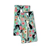 boston terrier sweet vintage florals flowers dog pet design mint girls spring dog