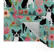 boston terrier sweet vintage florals flowers dog pet design mint girls spring dog