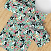 boston terrier sweet vintage florals flowers dog pet design mint girls spring dog